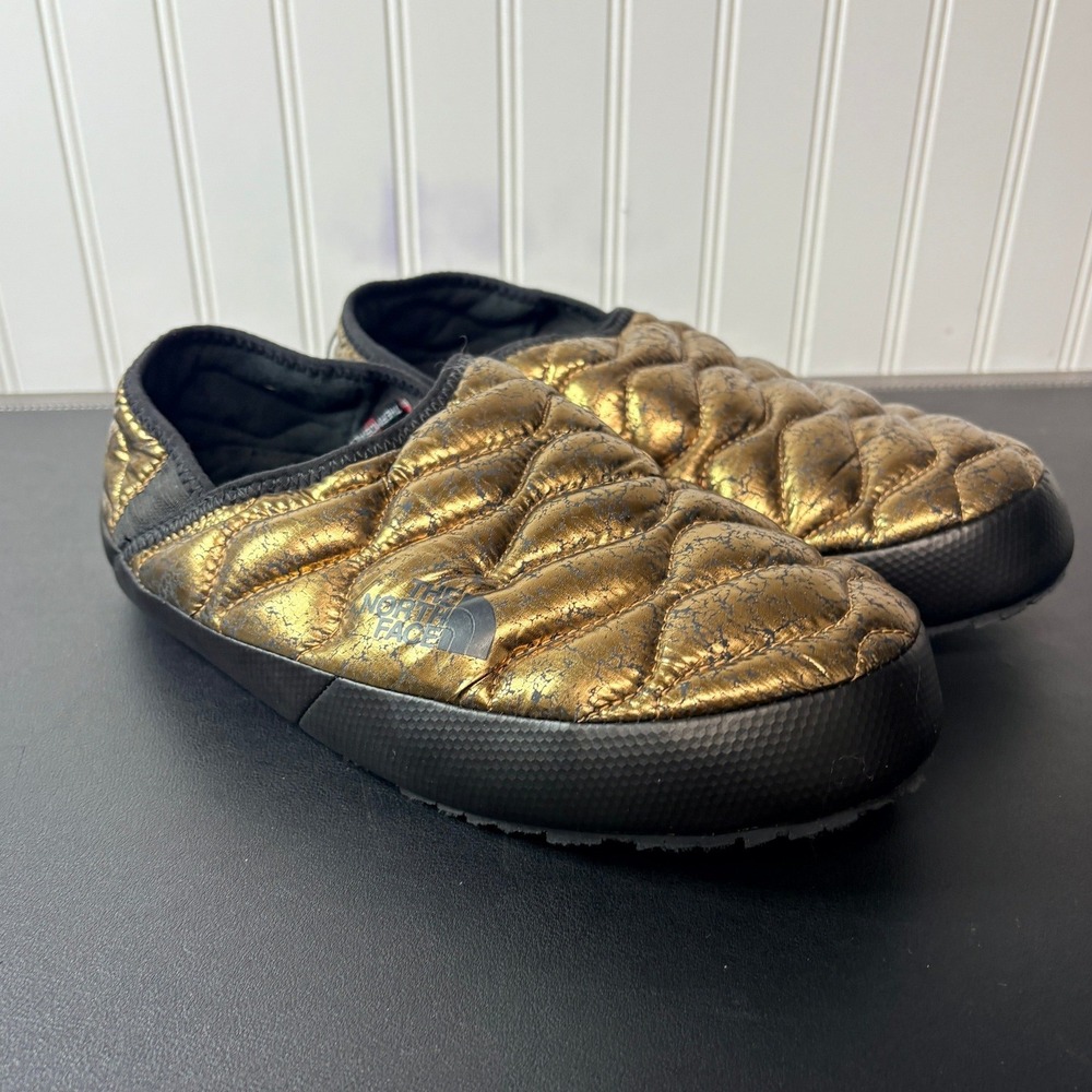 The North Face ThermoBall Traction Mule‎ V Gold Metallic Slippers Womens 9